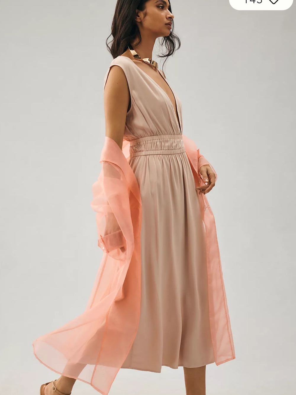 cloth & stone by Anthropology Beige Midi Dress